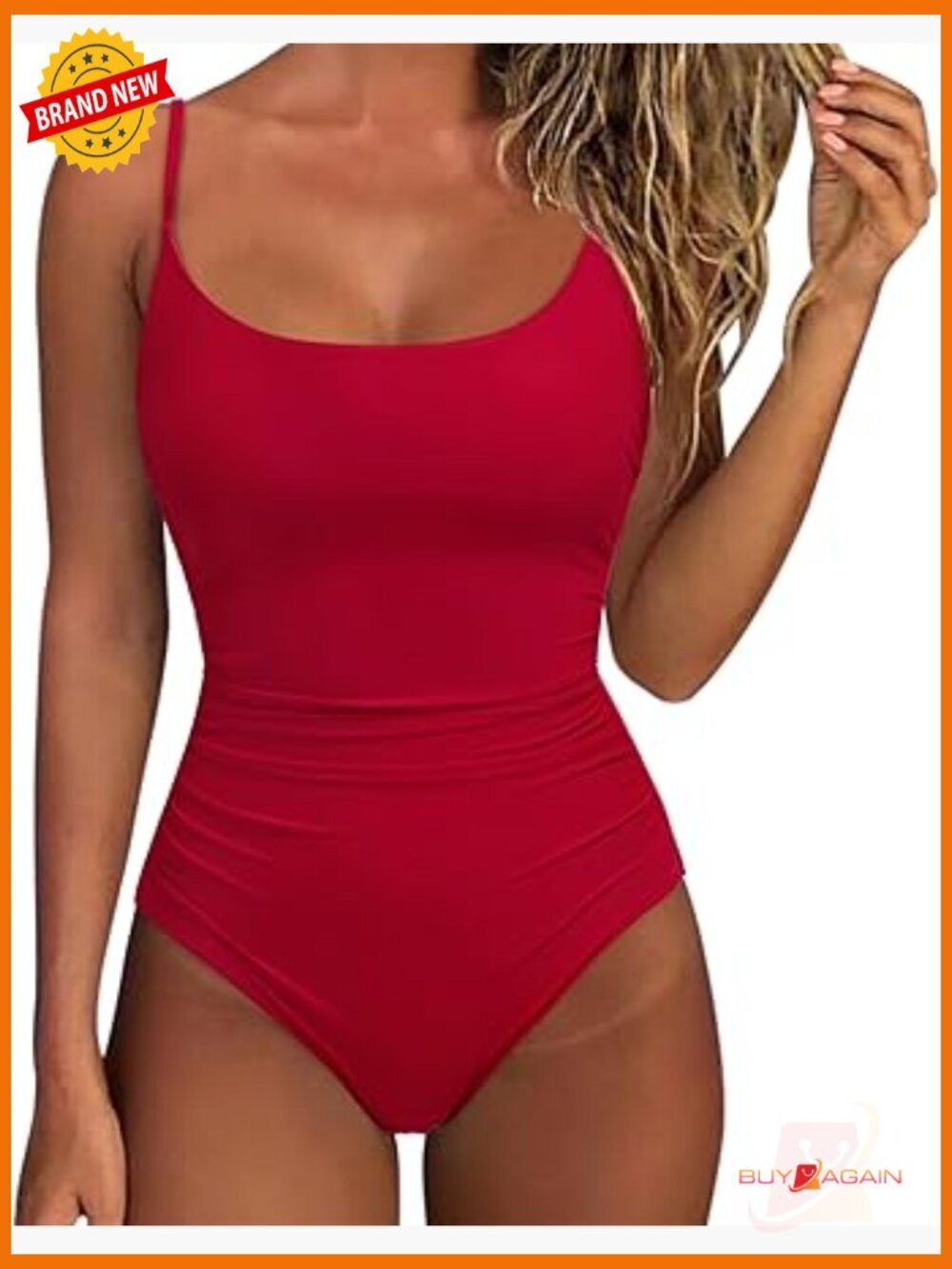 Women One Piece Swimsuit Tummy Control Crisscross Backless Sleeveless Spaghetti